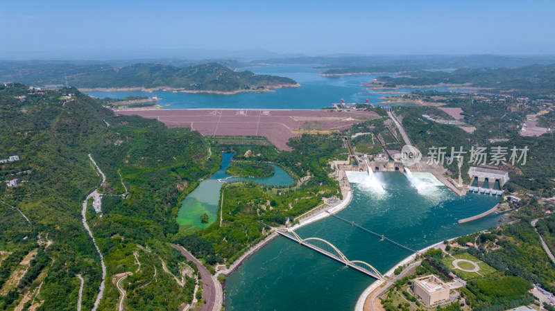 河南黄河小浪底水利枢纽水库大坝航拍