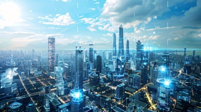 人工智能AI未来智慧城市城市景观鸟瞰图