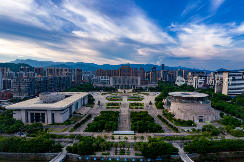 福建泉州市民广场航拍摄影图