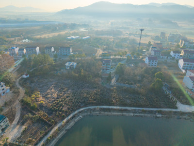 乡村田园风光航拍全景