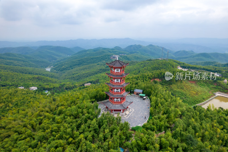 湖南省耒阳市蔡伦竹海风景区航拍