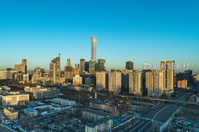 俯瞰北京 现代高楼与城市道路的布局