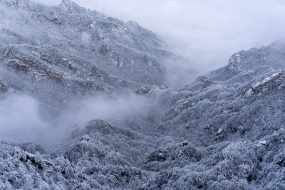 山川大雪云海大气航拍