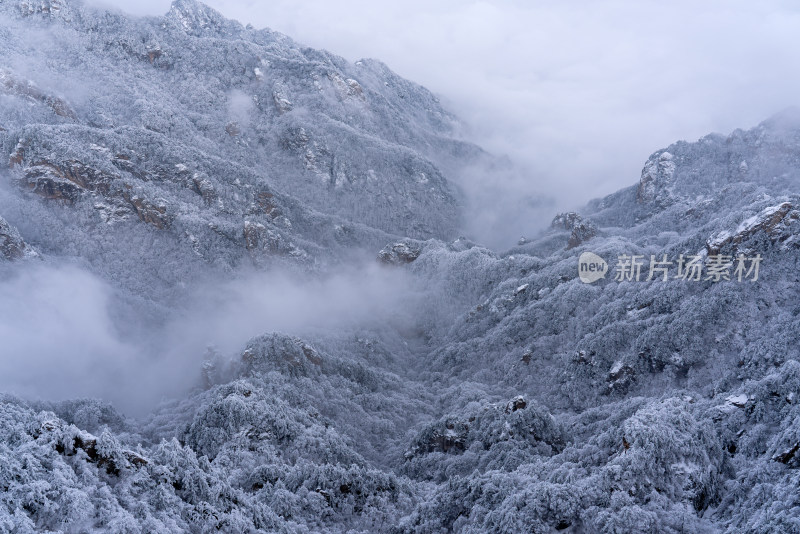 山川大雪云海大气航拍