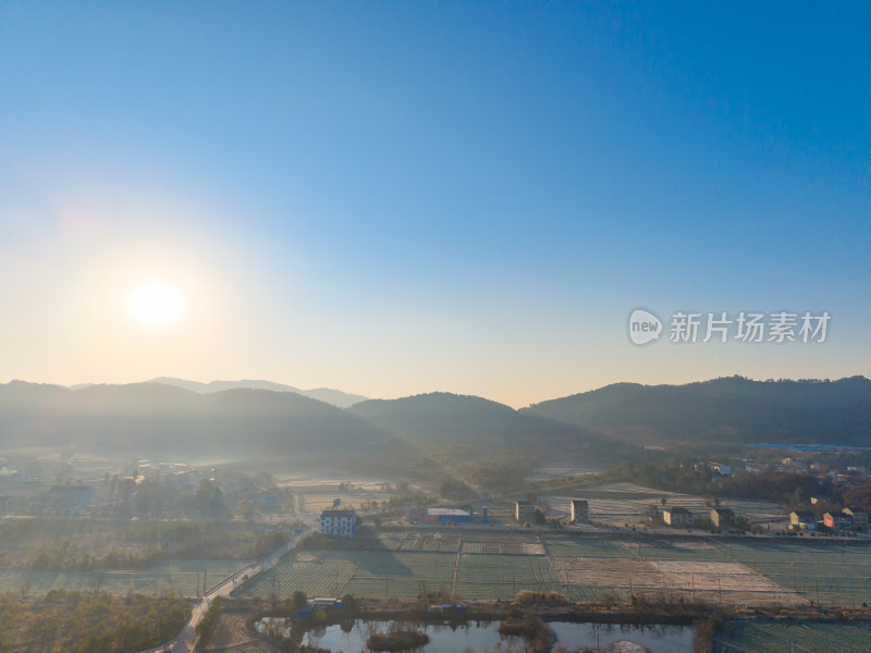 乡村田园风光航拍全景