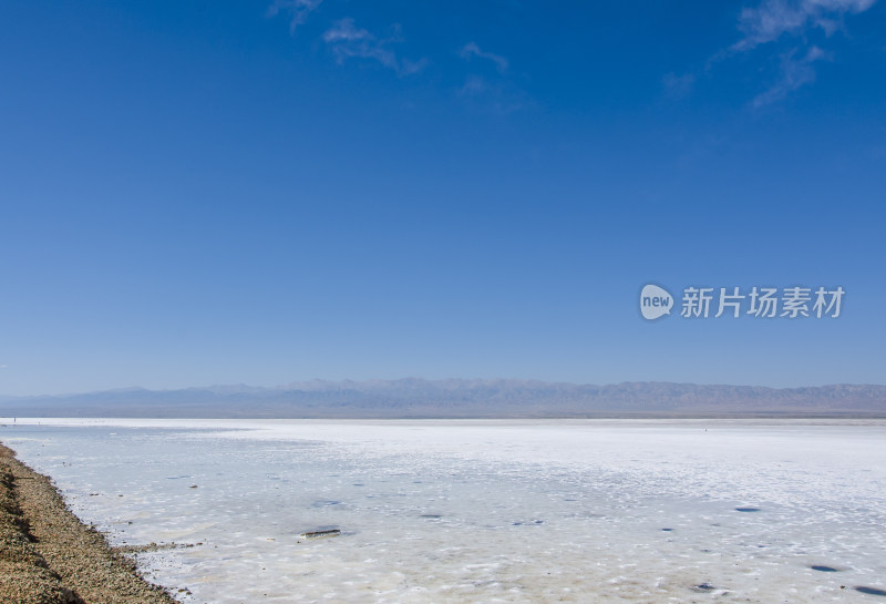 青海海西州茶卡盐湖旅游景区雪白盐湖风光