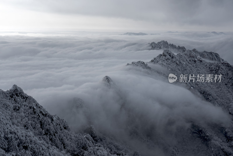 山川大雪云海大气航拍