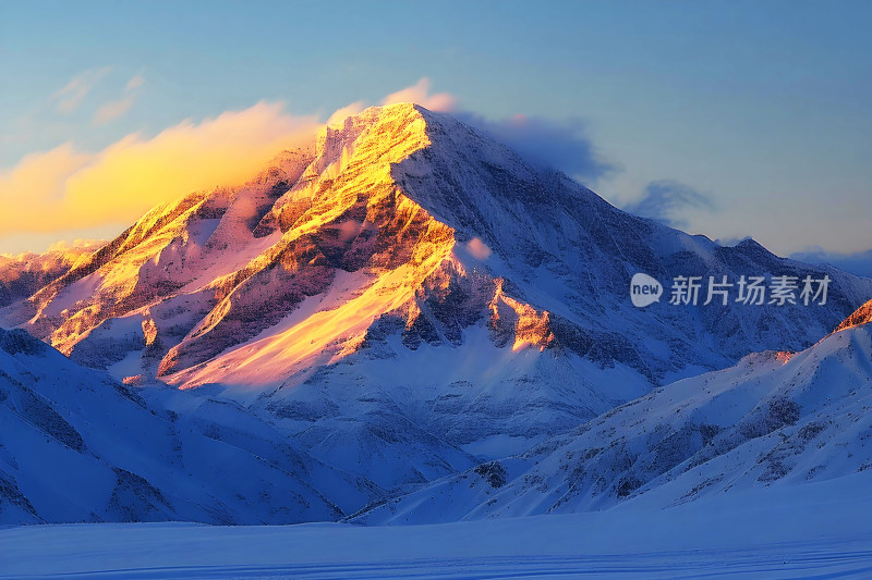 雪山风景冬天天空户外