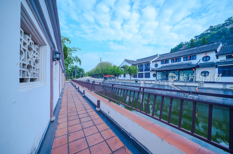 广州南沙蒲洲花园中式传统园林水景与建筑