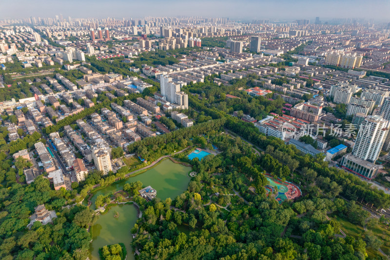 山东淄博城市风光大景航拍摄影图