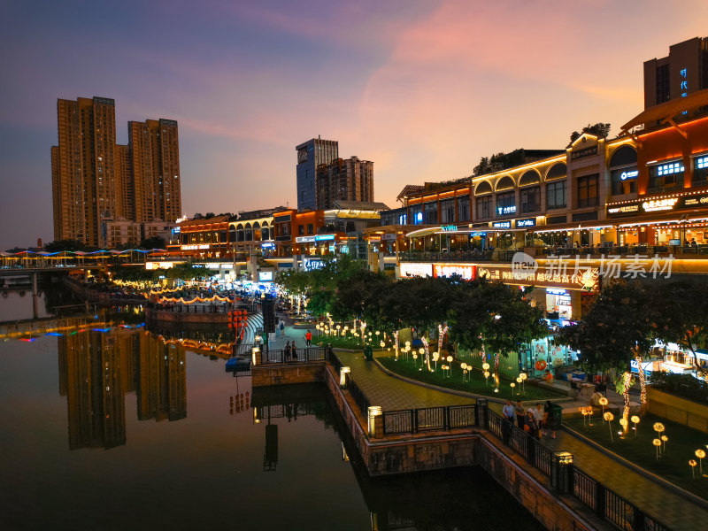 佛山千灯湖畔灯湖西街夜市