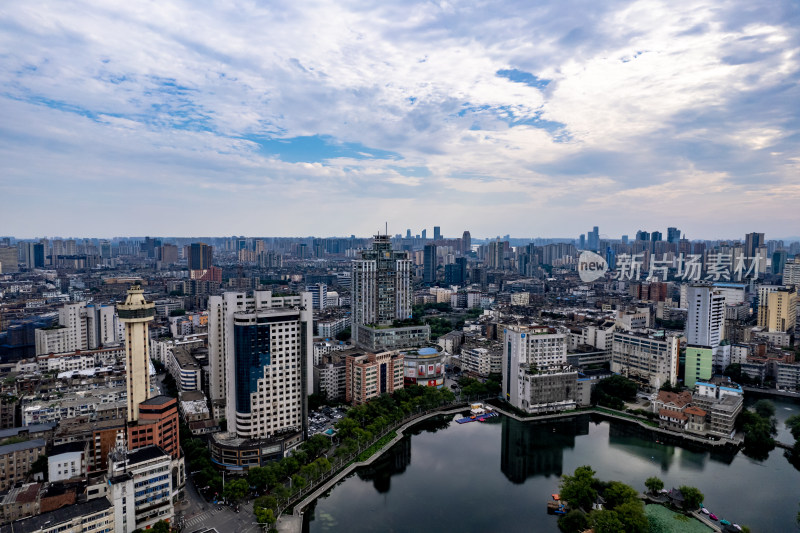 江西南昌八一公园周边建筑航拍图