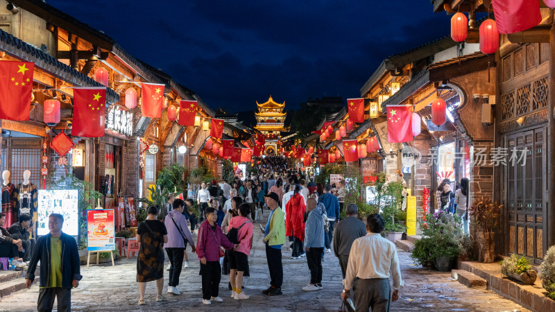 国庆四川凉山彝族自治州西昌建昌古城夜景