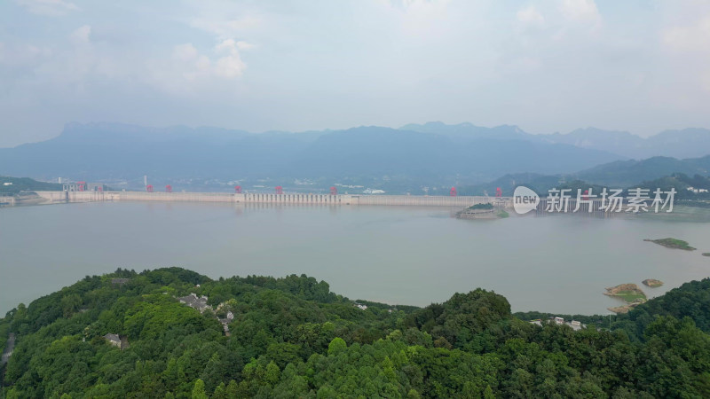 航拍湖北宜昌长江三峡大坝