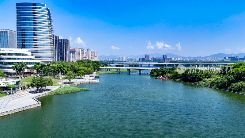 福建厦门城市风光城市绿化植物航拍