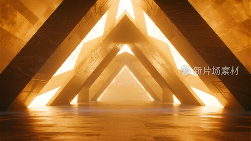 几何结构光影通道场景