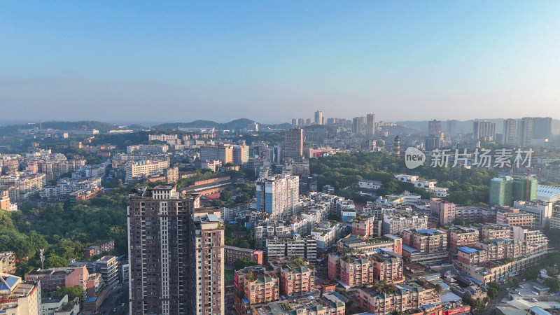 航拍四川自贡大景自贡城市建设摄影图