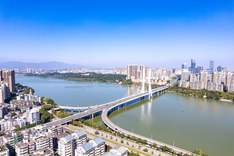 广东惠州合江大桥及周边建筑航拍