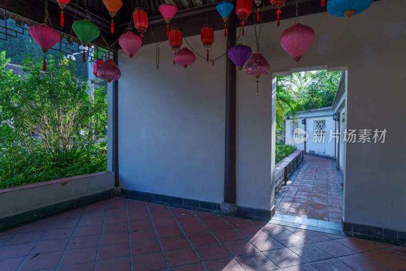 广州南沙蒲洲花园中式传统建筑亭廊庭院