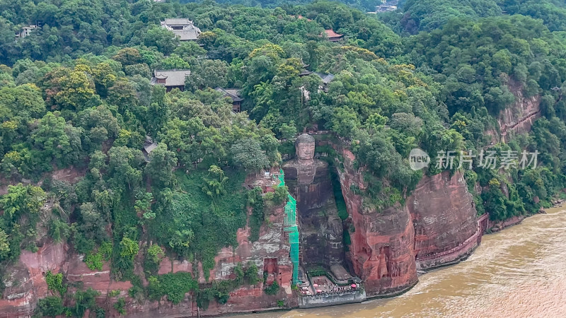 四川乐山大佛5A景区航拍图