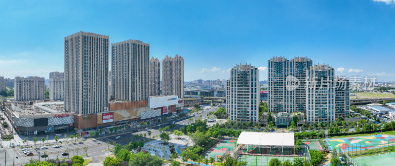 航拍昆山城市乡村建筑风光大景