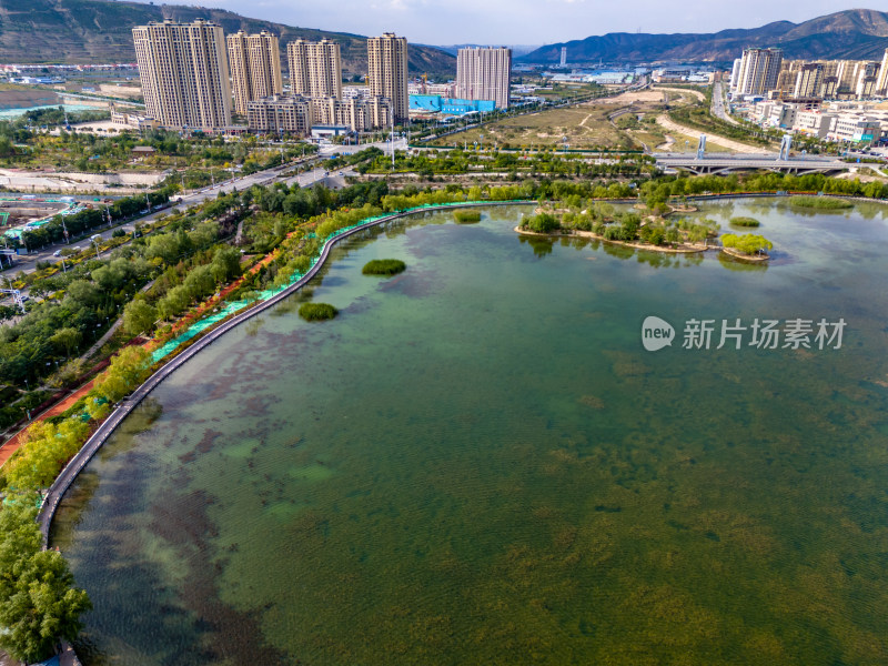 甘肃城市建筑航拍图