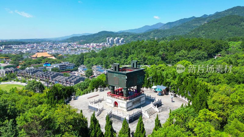 航拍湖南衡阳万寿广场万寿大鼎福寿寺