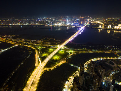 城市立交桥夜景车流