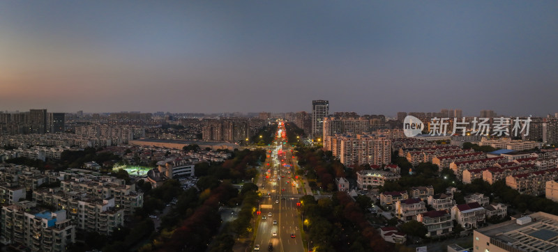 航江苏昆山城市风光建筑大景