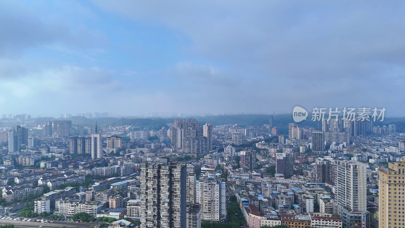 航拍四川乐山城市建设乐山大景