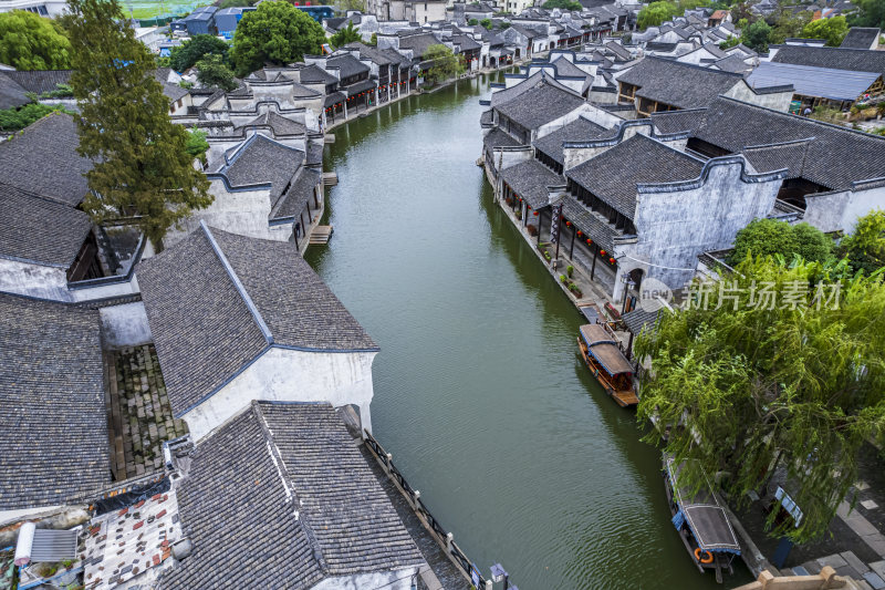 浙江湖州南浔古镇水乡百间楼航拍