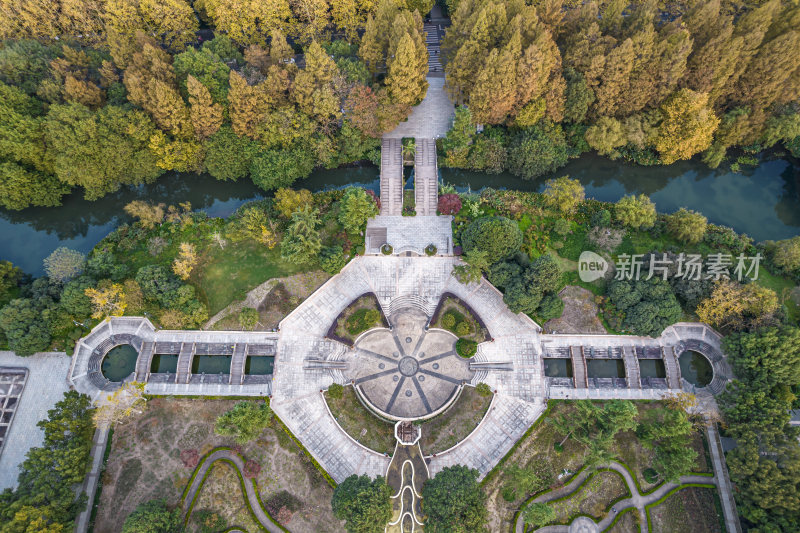 西湖风景区杭州花圃航拍