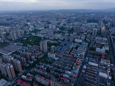 日落蓝调时刻 湖南衡阳开发区 城市风光