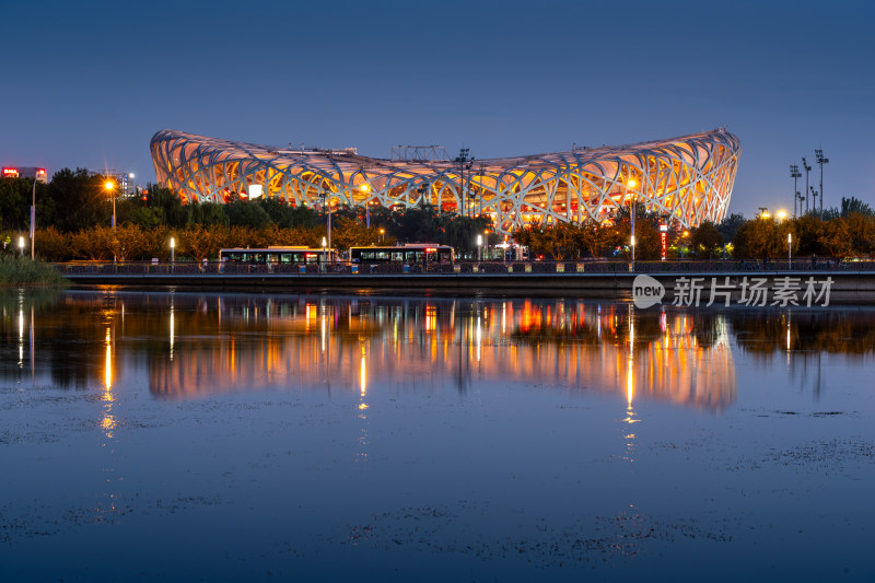 北京鸟巢夜景