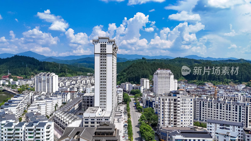 泰宁县城城市建设航拍图