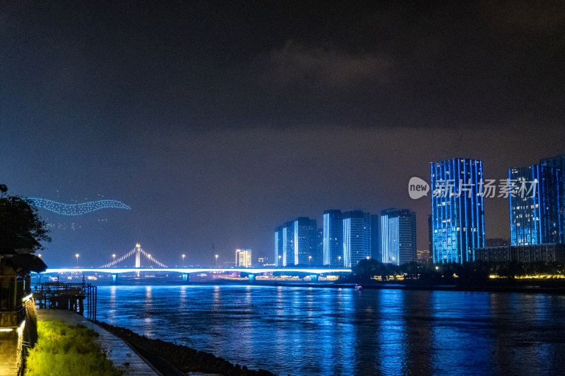 福建福州城市烟花灯光秀