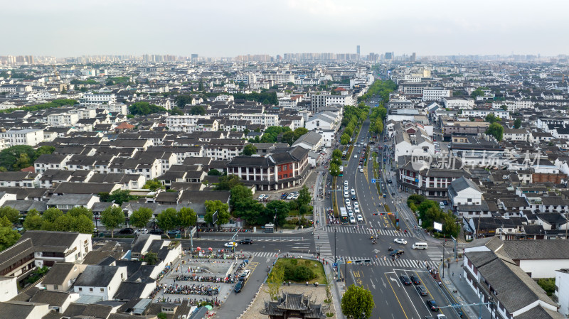 苏州市姑苏区城市建筑航拍城市天际线