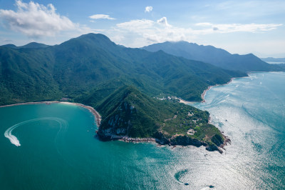 大鹏半岛杨梅坑鹿嘴山庄航拍风光