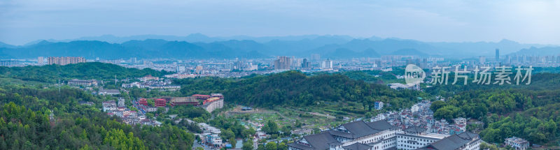 航拍浙江省台州市天台县城市风光