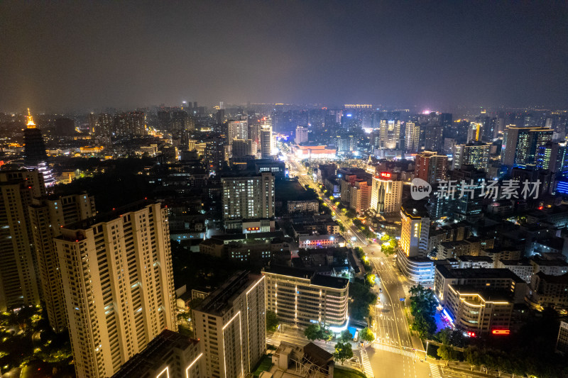 常州夜景交通航拍图