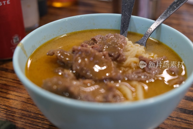 牛肉汤面特写