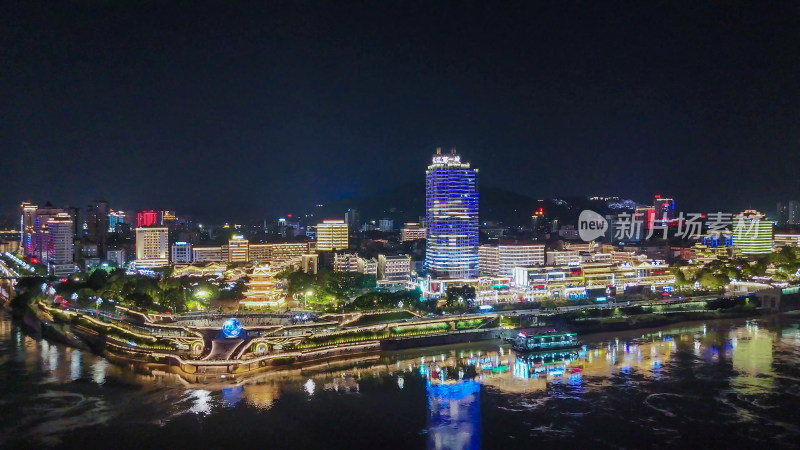 四川宜宾合江门广场夜景