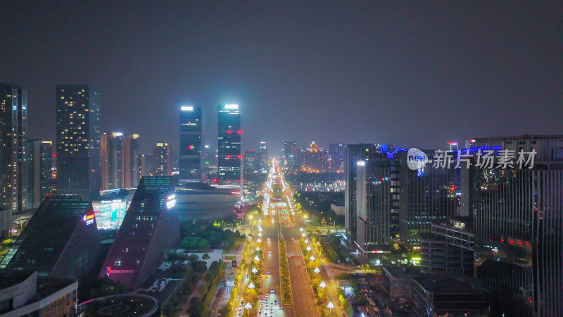 成都天府新城成都CBD天府大道夜景摄影图