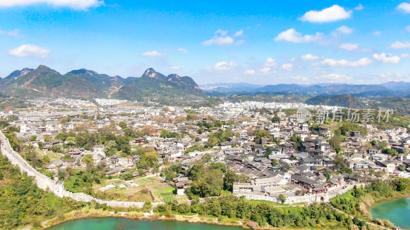 航拍贵州青岩古镇5A景区