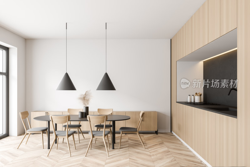 现代简约风格餐厅室内场景