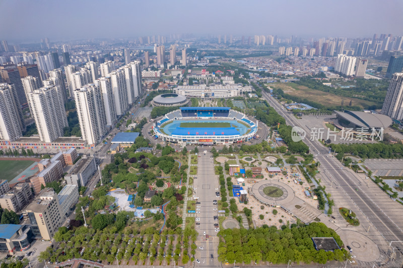 湖北襄阳城市风光旅游景区地标建筑航拍图