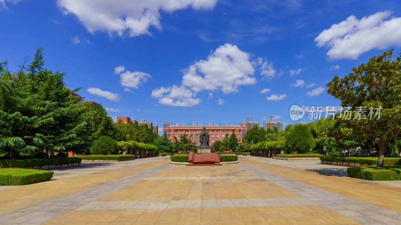 大学校园广场孔子塑像