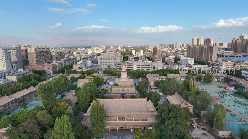 甘肃张掖大佛寺4A景区航拍摄影图