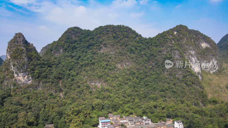 广西桂林阳朔美丽乡村田园山峰航拍