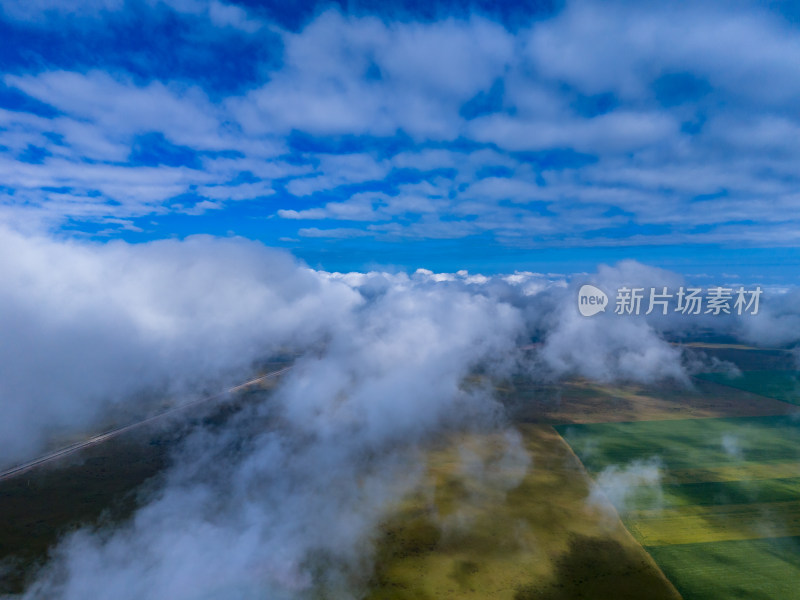 云海蓝天白云风景航拍图